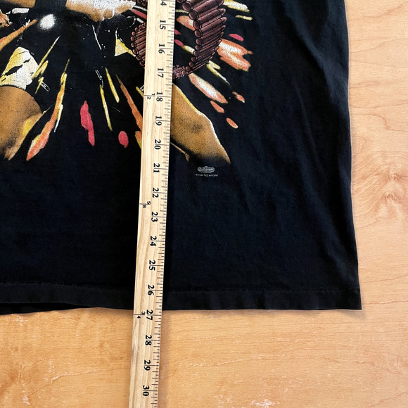 Vintage 90's Ted Nugent Guitar Music Black XL Short Sleeve VTG T-Shirt - Picture 9 of 13